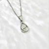 Cross-border foreign trade Virgin Mary prayer stainless steel teardrop-shaped golden necklace pendant for women, fashionable and simple collarbone chain gift details Picture
